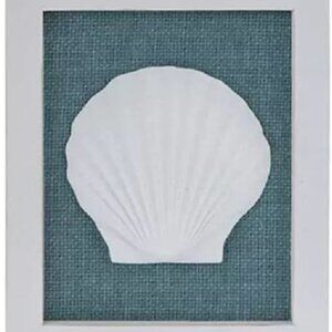 Blue & White Shell Wood Wall Decoration Nautical Home Decor Gift Keepsake